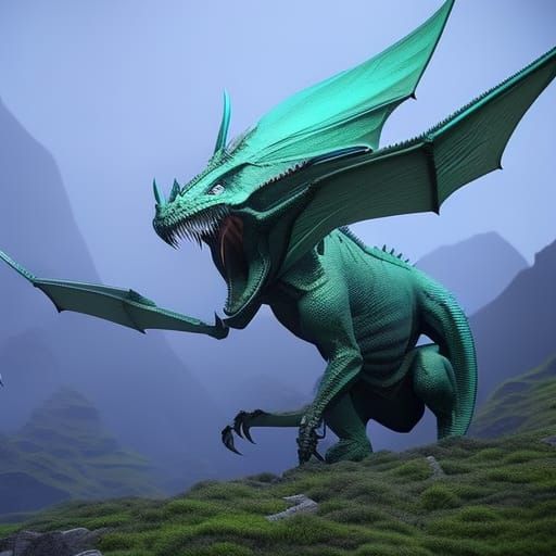 Blue dragon with hints of green