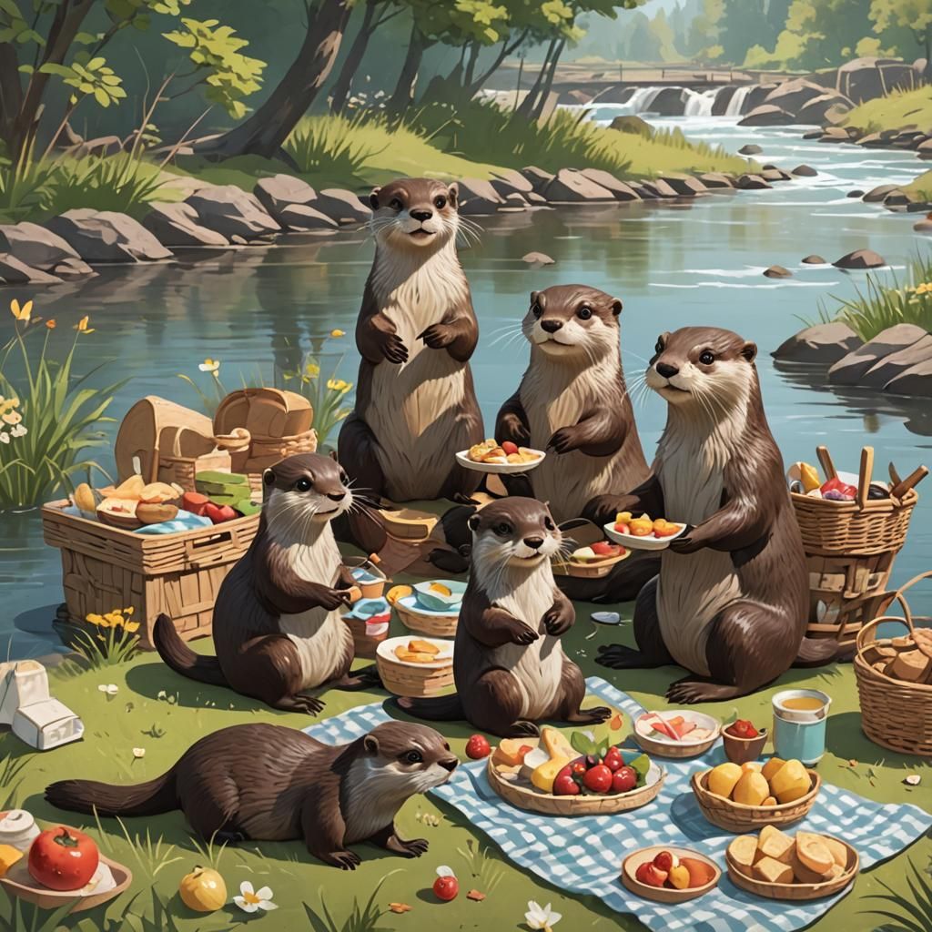 An Otter Family Picnic  by @Just Getting Started