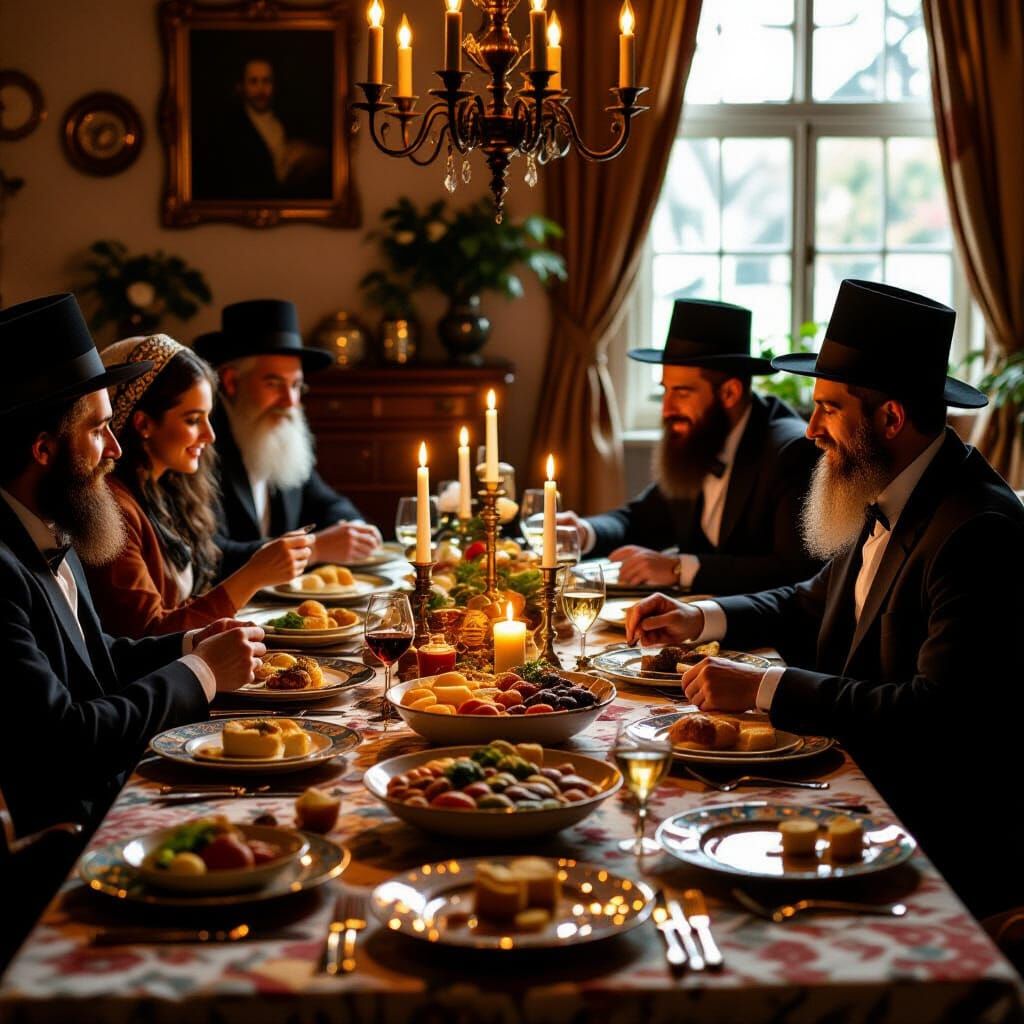 Shabbat Table Celebration with Hassidim and Returnees