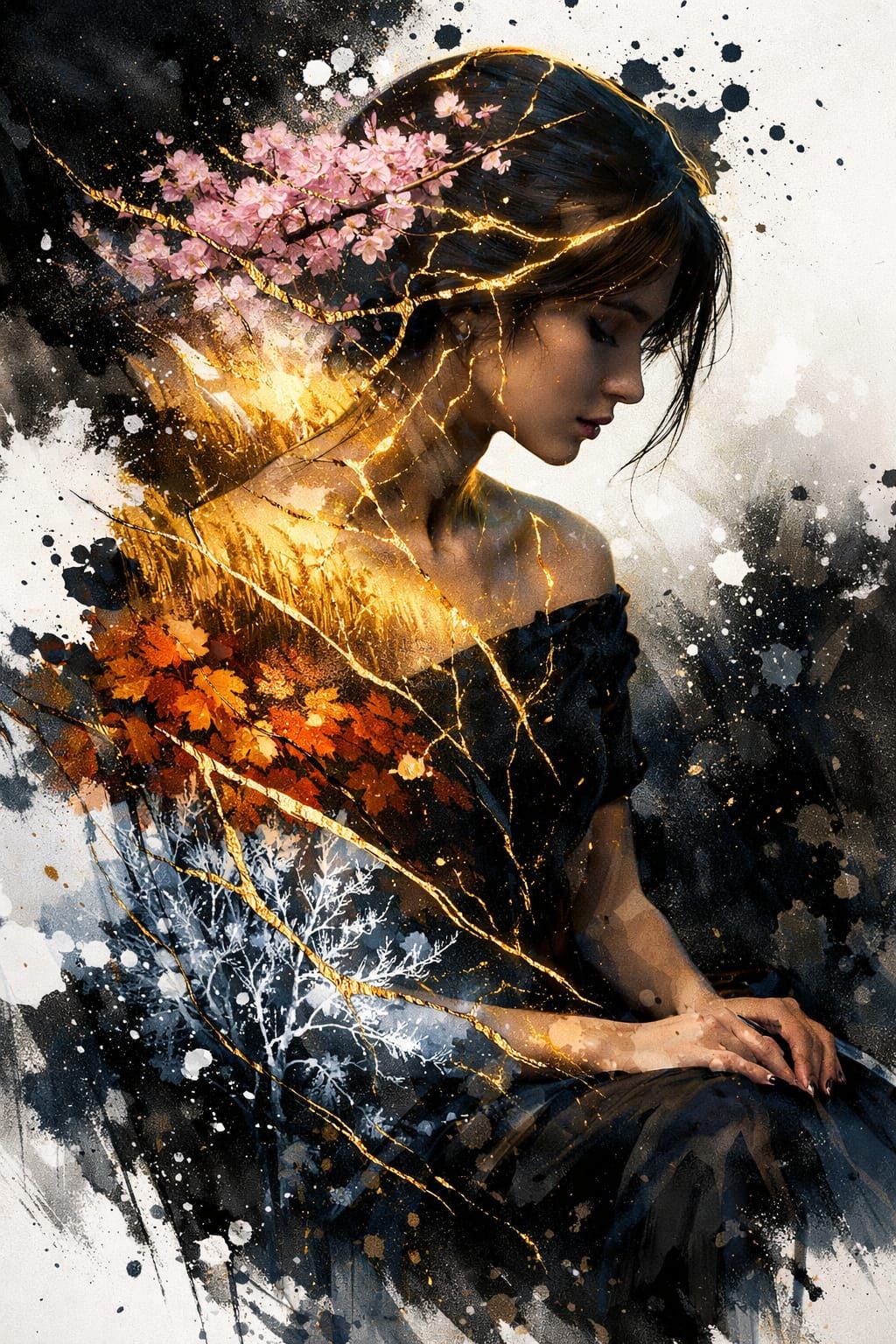 Double exposure portrait