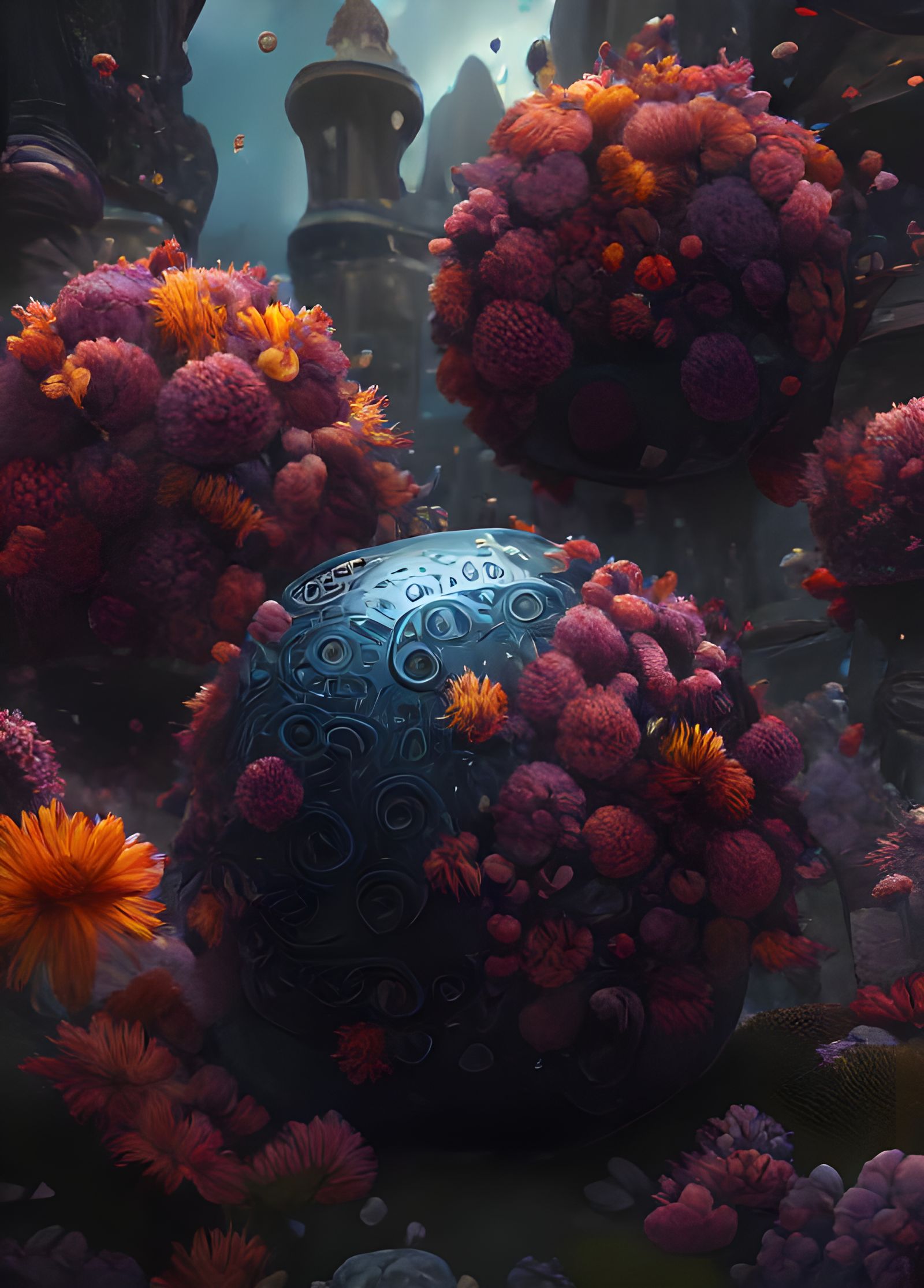 Cosmic Flowers Rain on Bohemian Magic Spheres