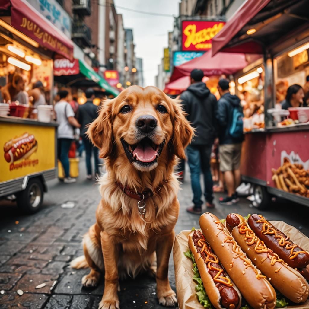 street (hot) dog  by @fineluart