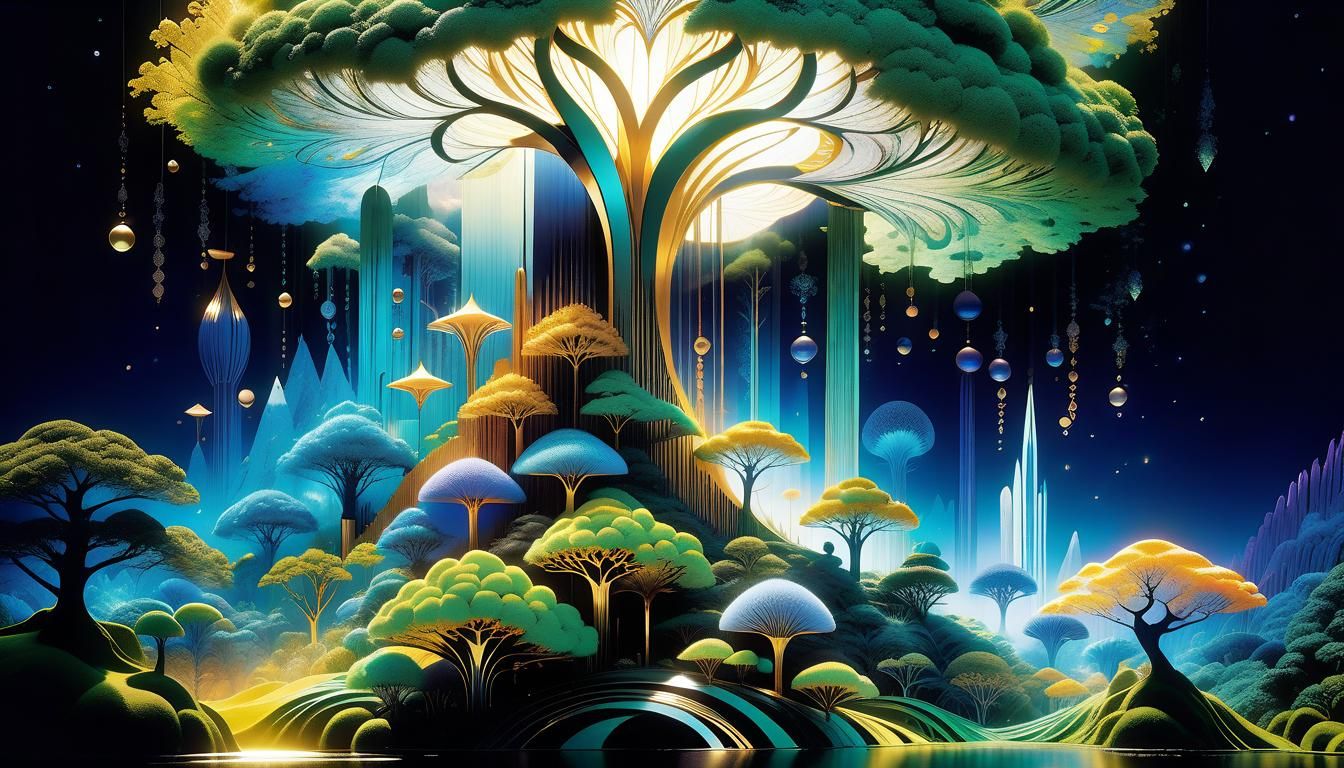 Mysterious Woodlands Illustration in Comic Book Style