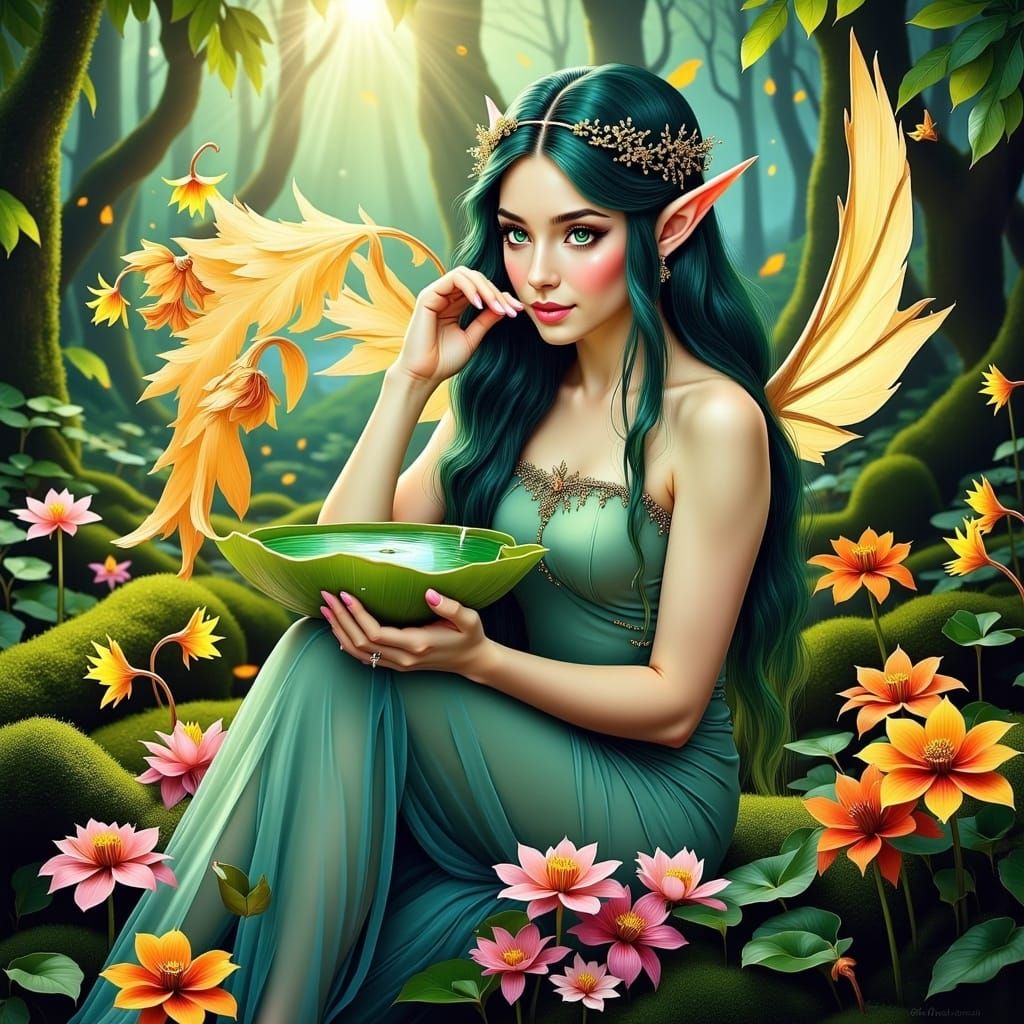 <lora:Elf Style Flux:1.0> 