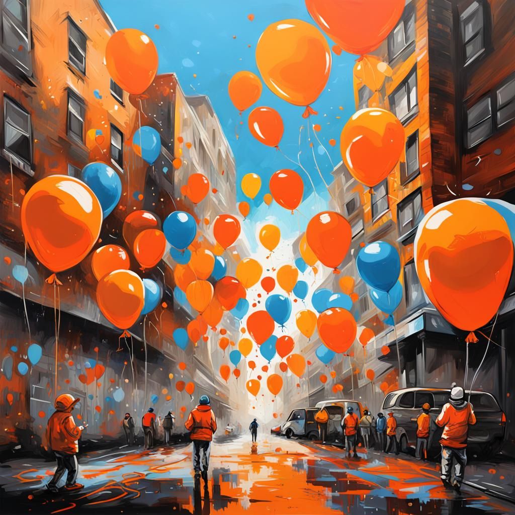 winning the balloon race all orange