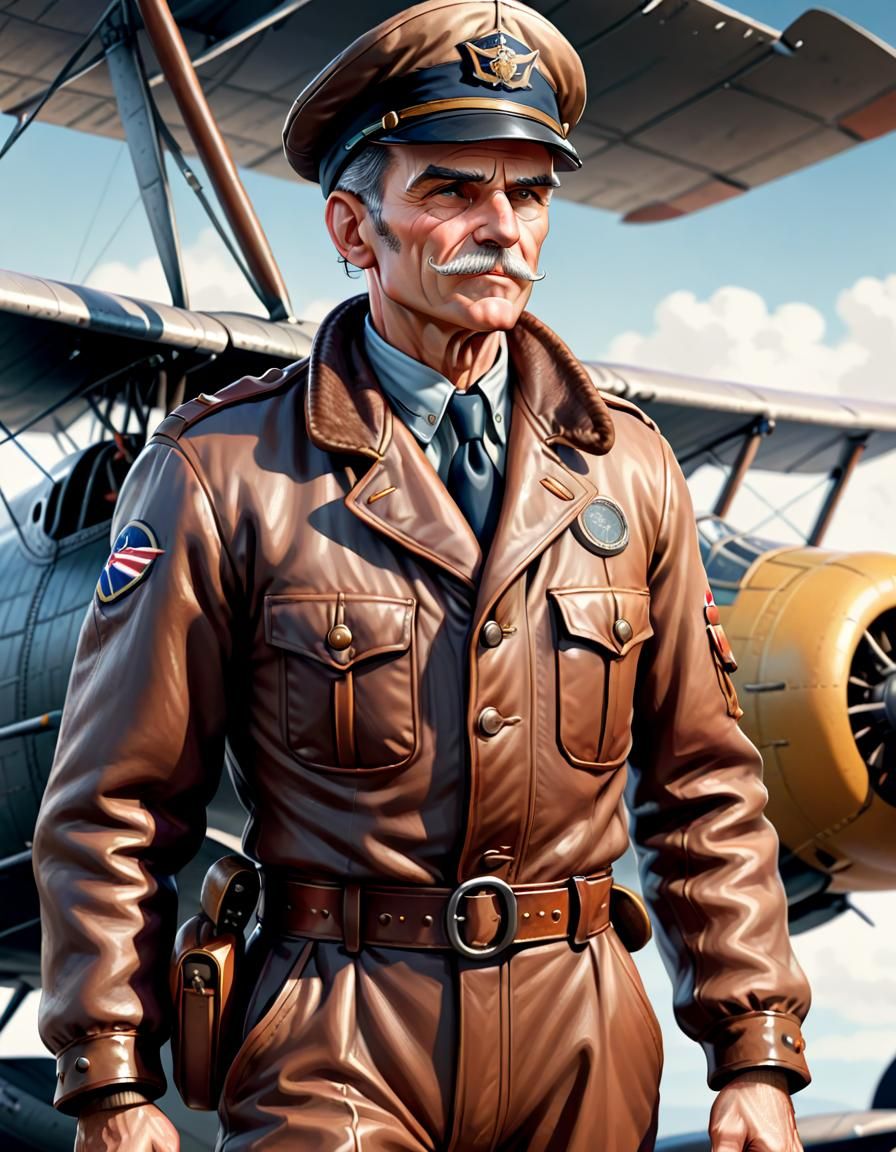 Old-Timey Airplane Pilot - AI Generated Artwork - NightCafe Creator