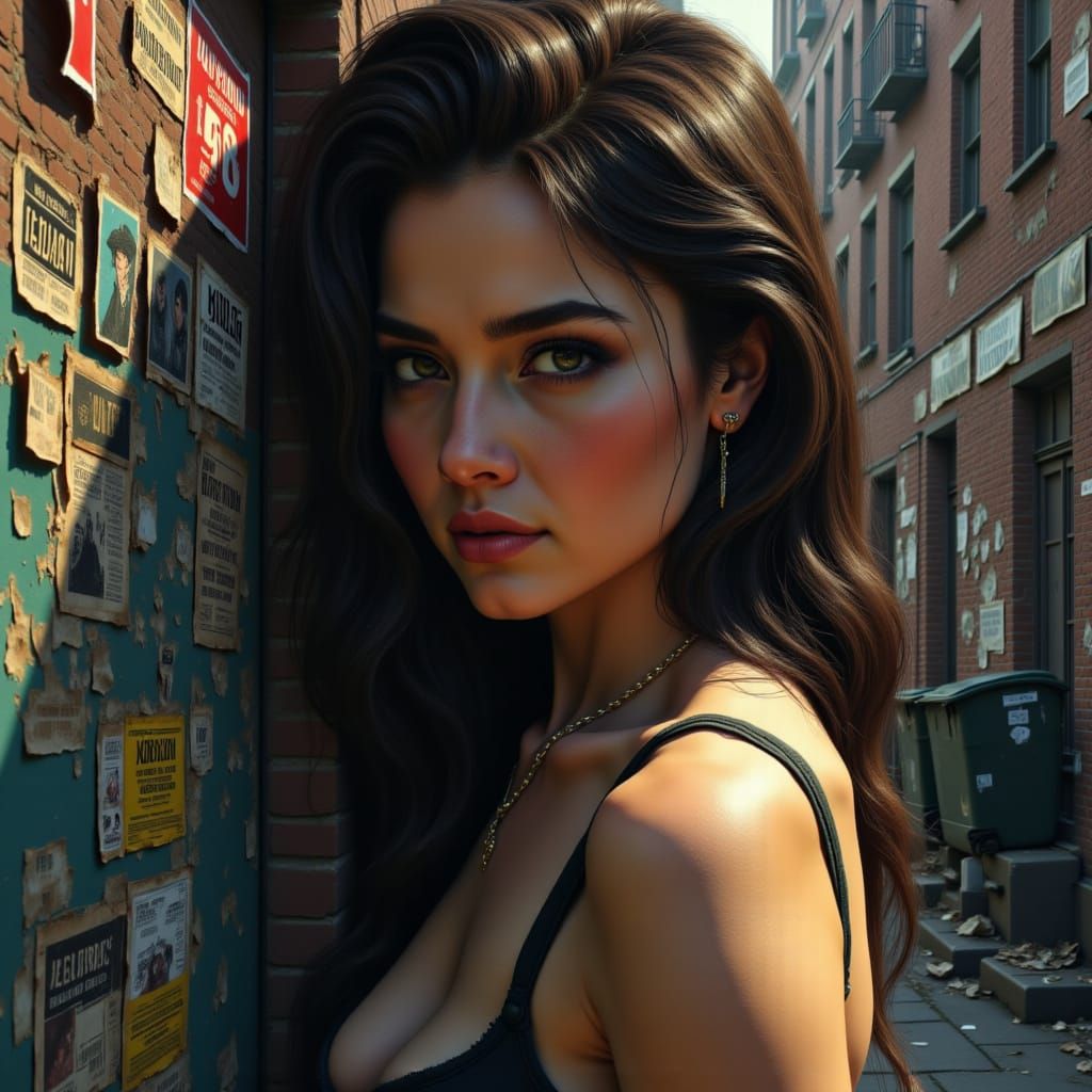 A pretty woman experiences <lora:Street Life:1.5> in Amsterdam head and shoulders portrait, 8k resolution concept art portrait by Greg Rutko...
