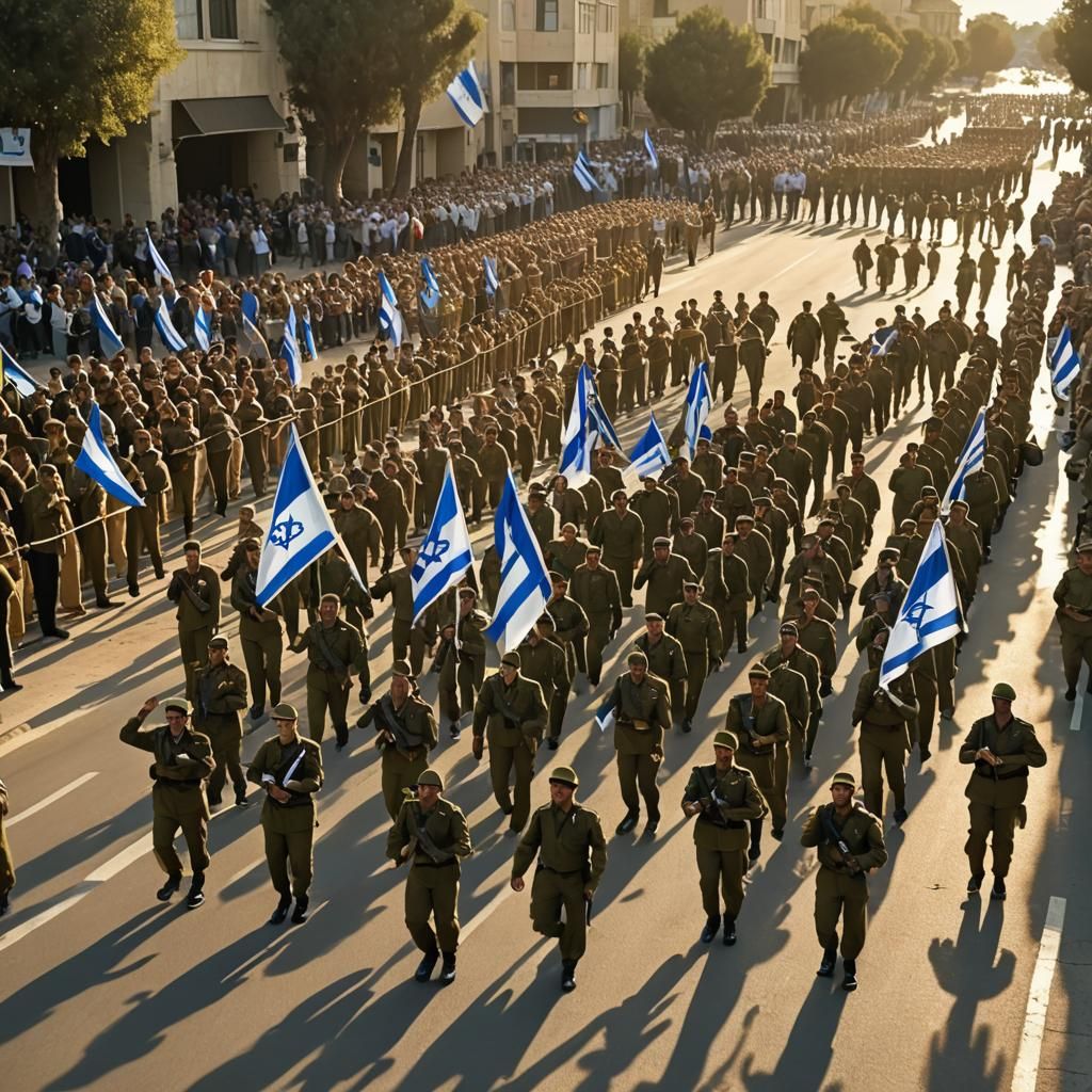 IDF Festive Parade with Military Vehicles