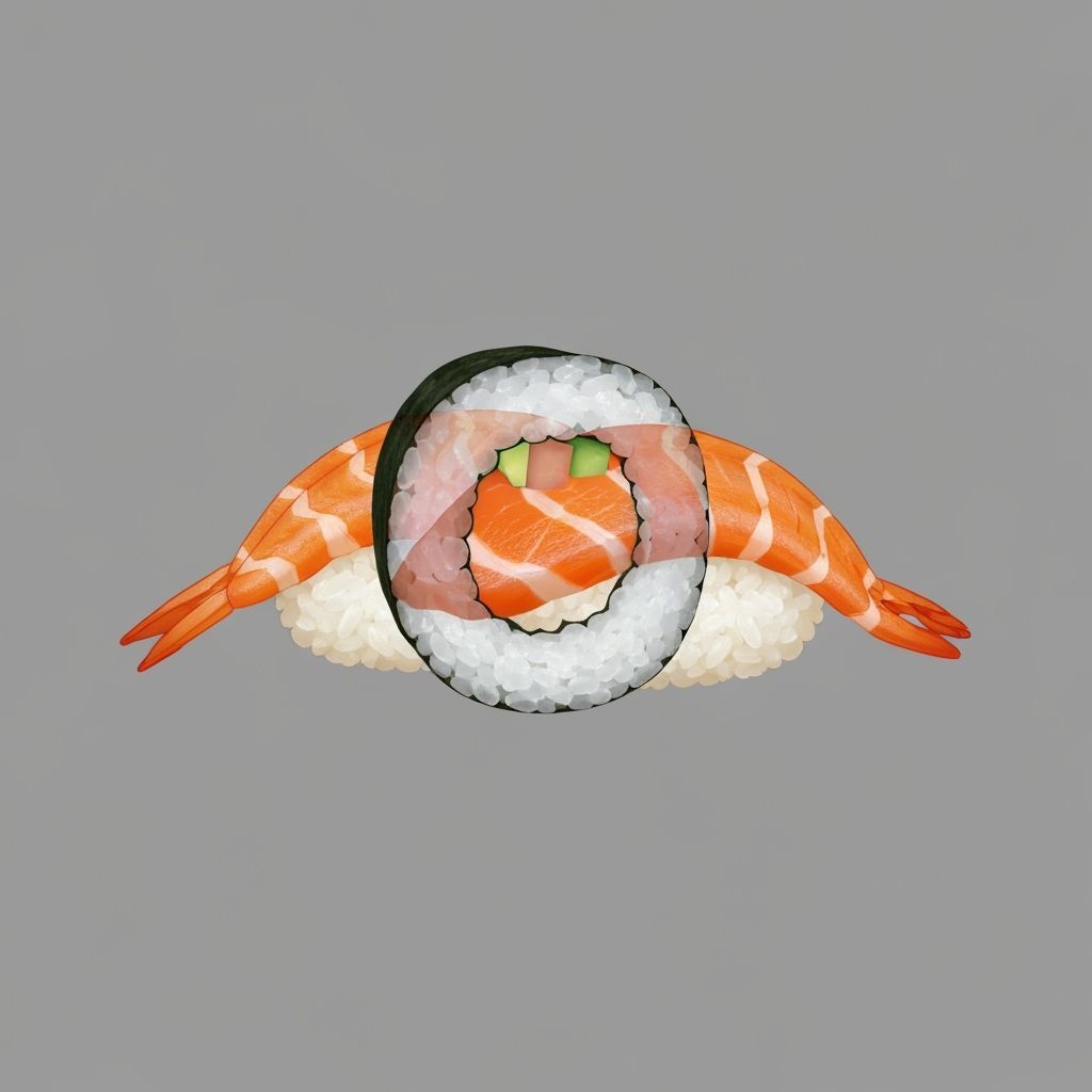 (Schrödinger's sushi:1.6) (quantum sushi roll:1.5) 🍣⚛️ sushi in quantum superposition, simultaneously fresh and rotten, transparent overlapp... - Start Image 1
