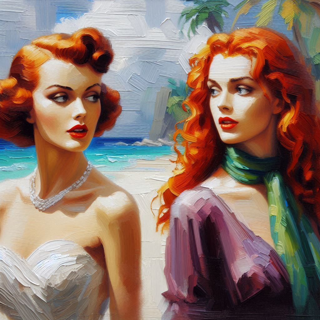 "Ginger and Daphne" Post Impressionism