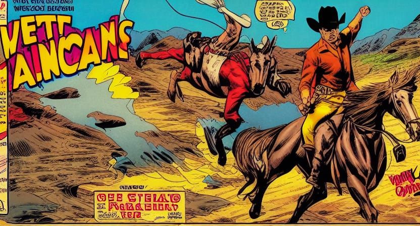 western comic book art landscape