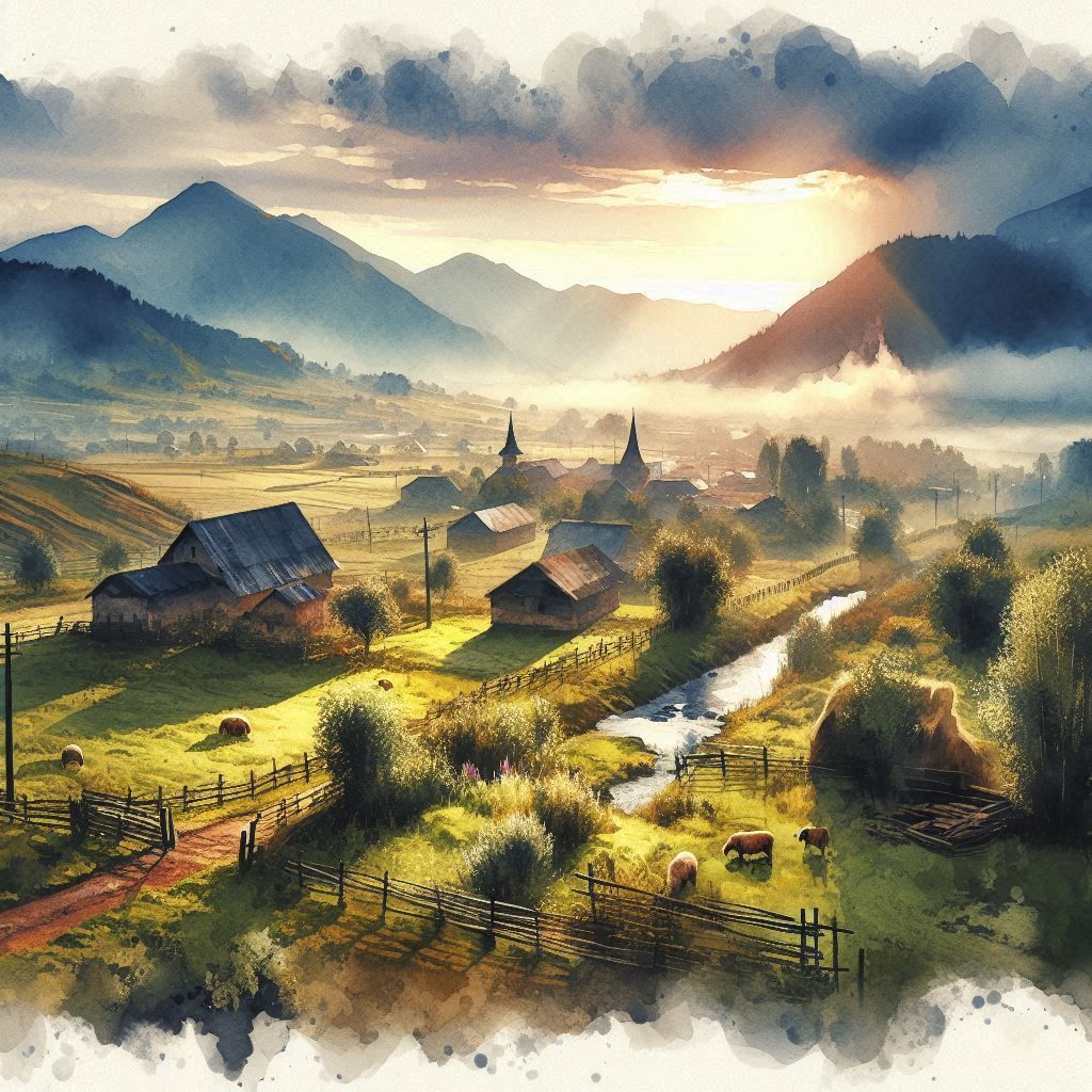 Sunrise over the valley