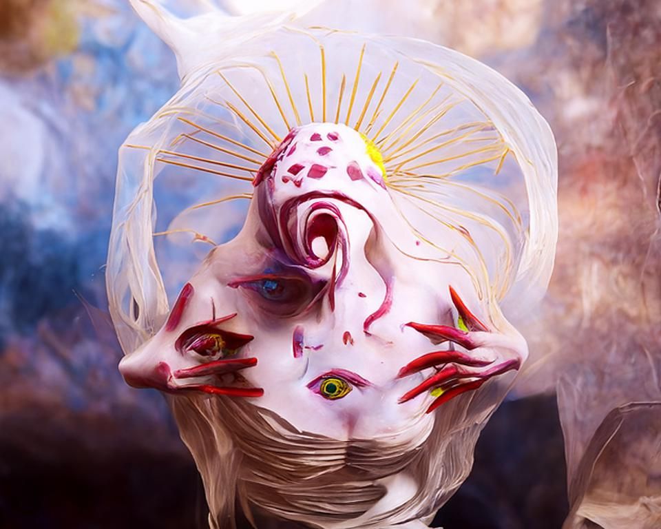 Beautiful Demon Witch in Digital Art Style