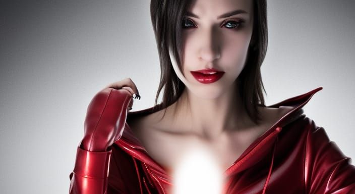 A beautiful girl with a mysterious light that illuminates th...