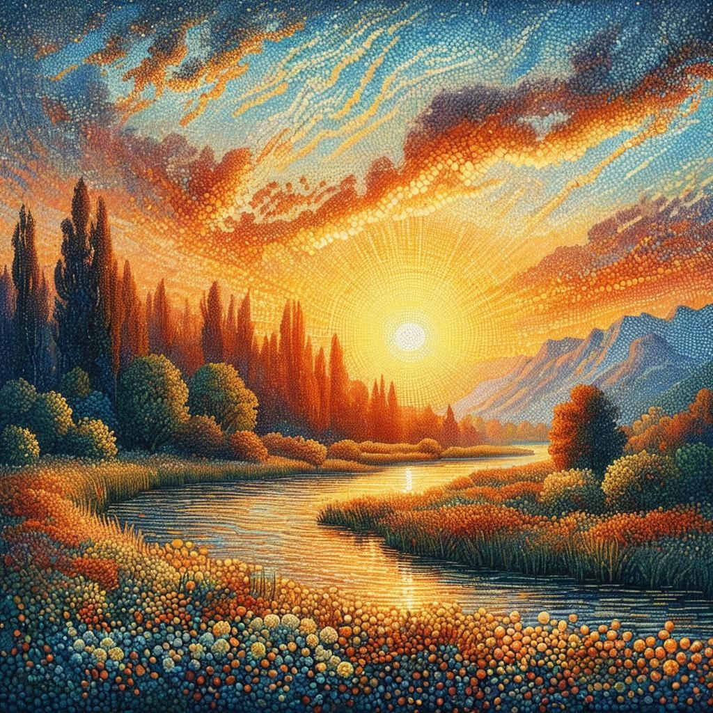 .pointillist technique