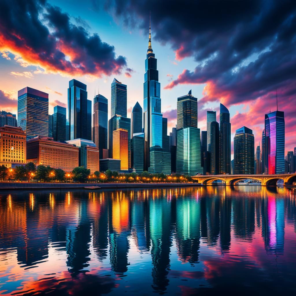 Reflections in Water - City