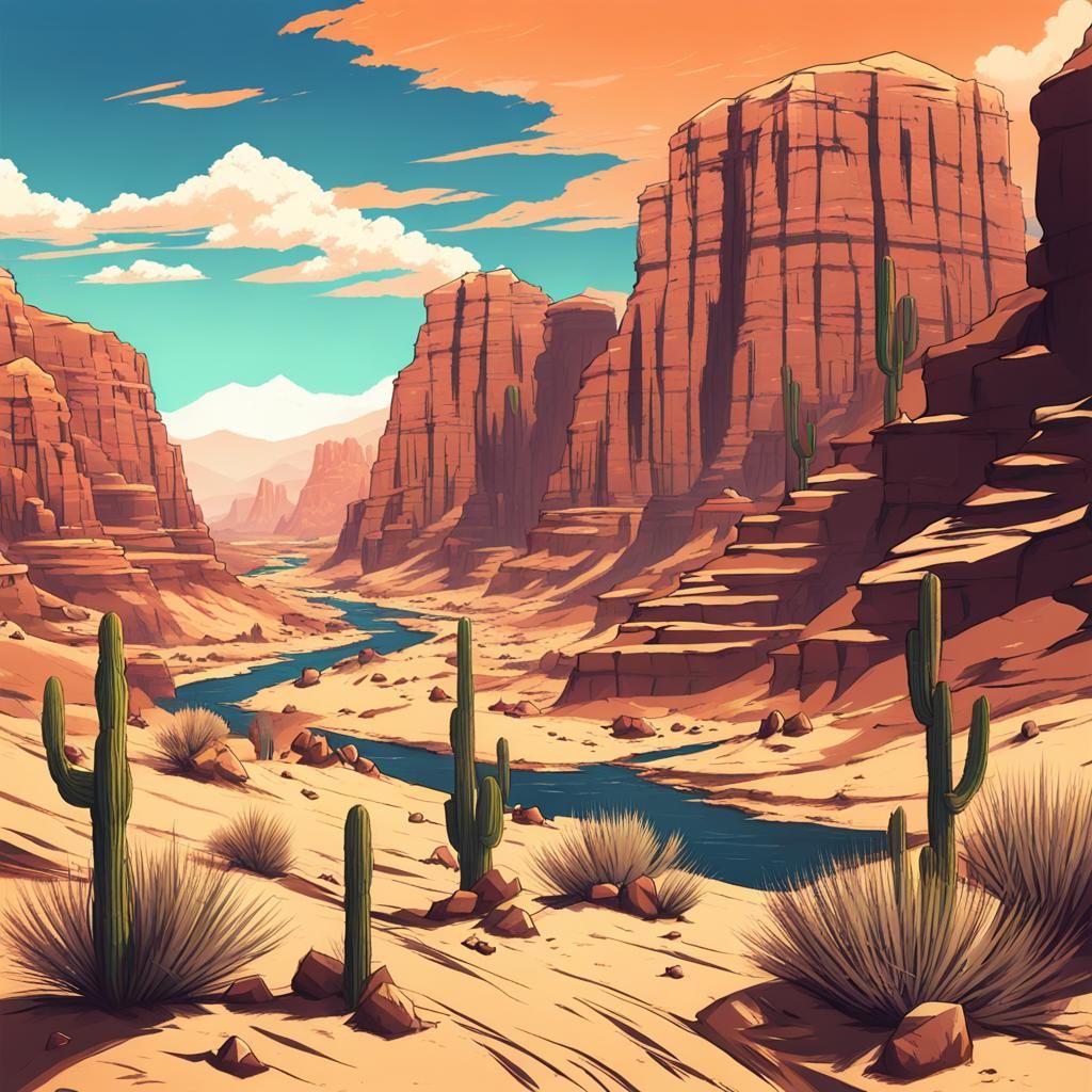 Desert canyon
anime style