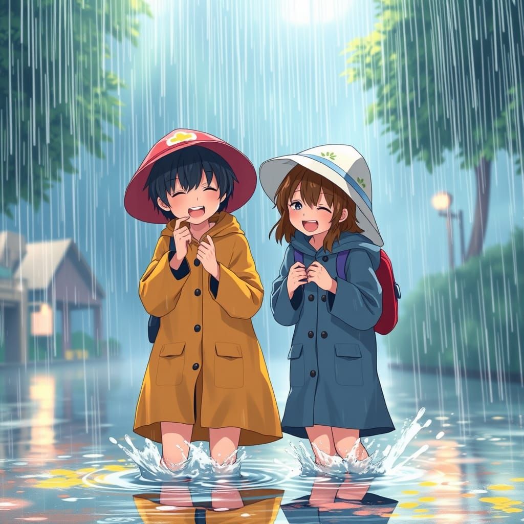 Whimsical Friends Play Truth or Dare in the Rain