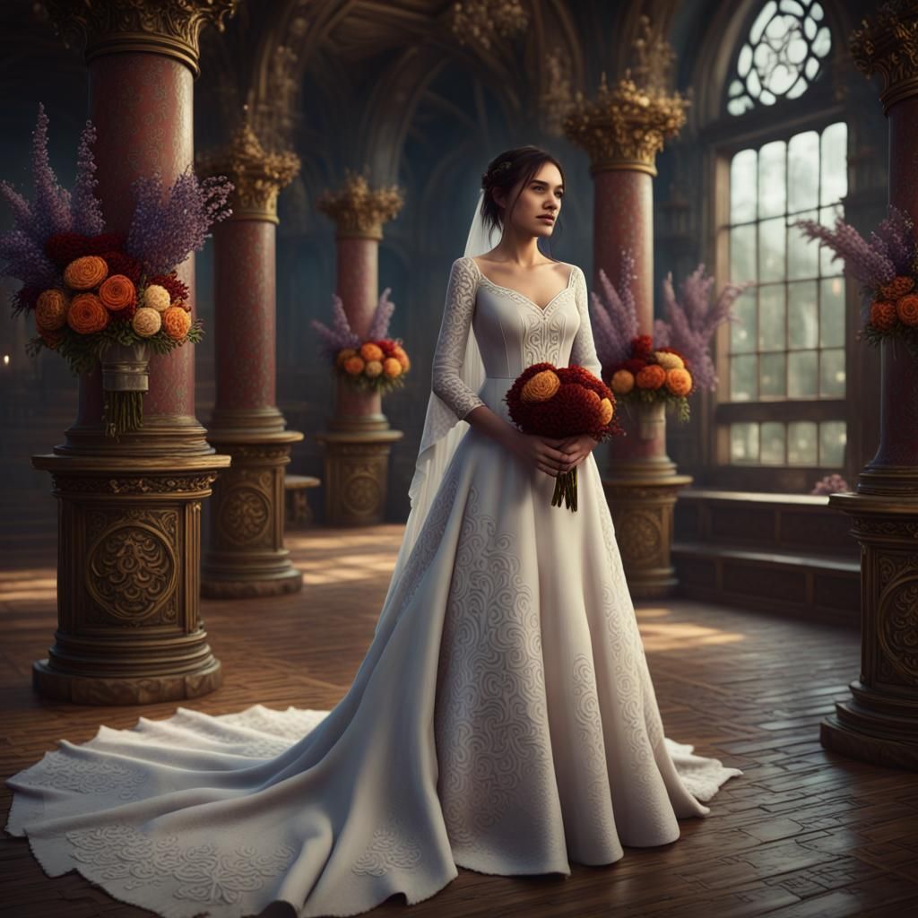 A Simple wedding with sleeves made out of 100% linen