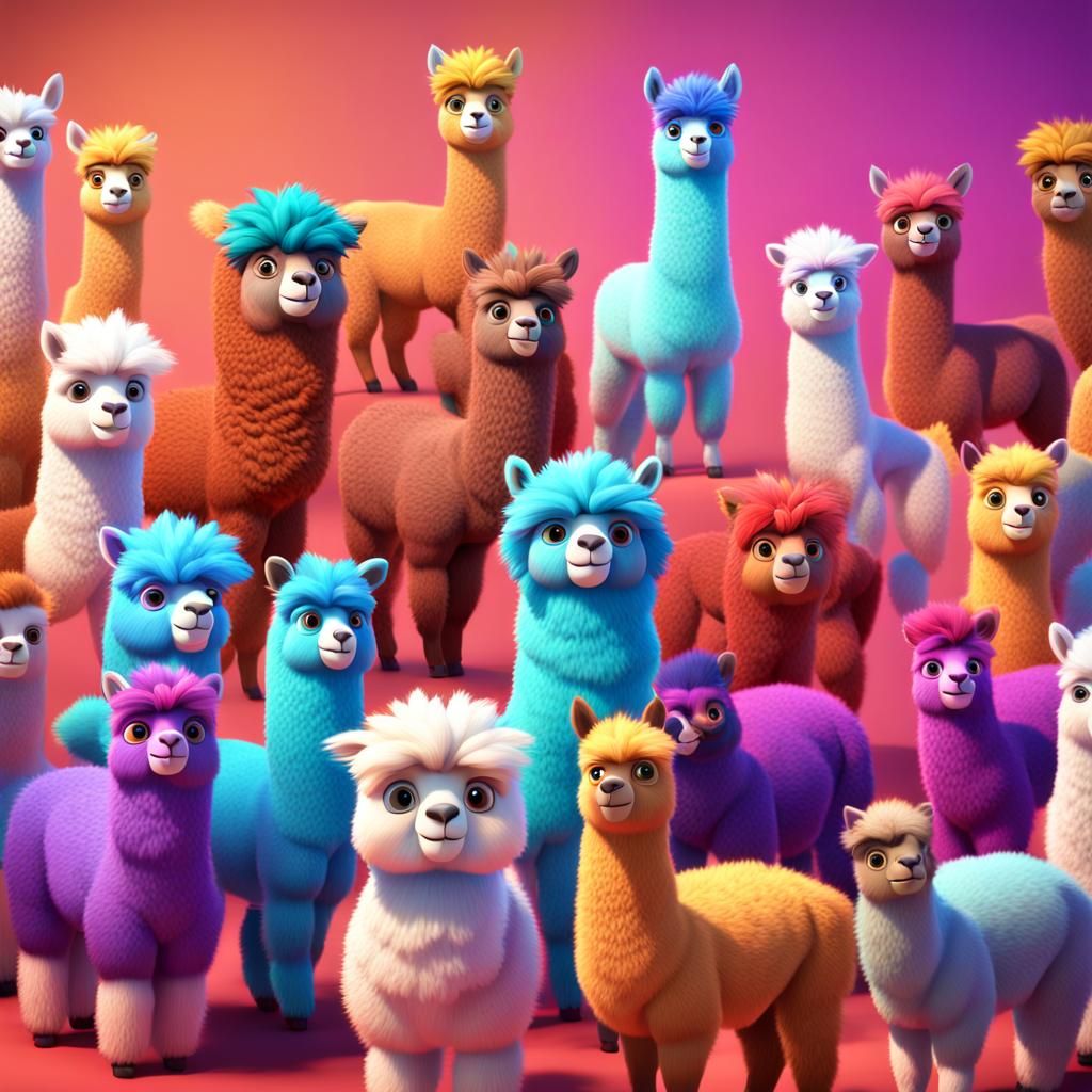 Alpaca Pixar, Disney, concept art, 3d digital art, Maya 3D, ...