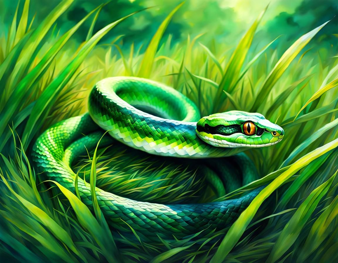 Snake in the Grass  by @Antari