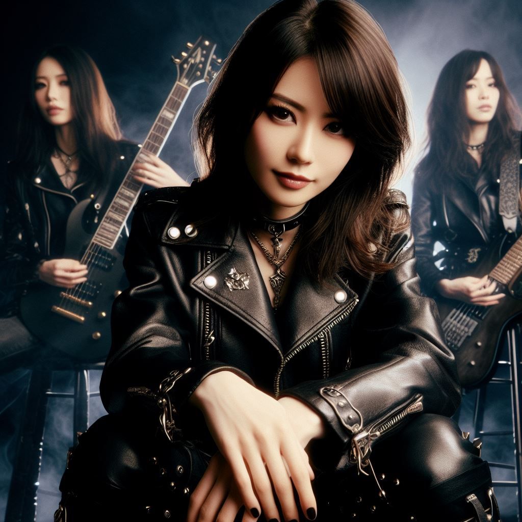 Japanese metal rock band in leather
