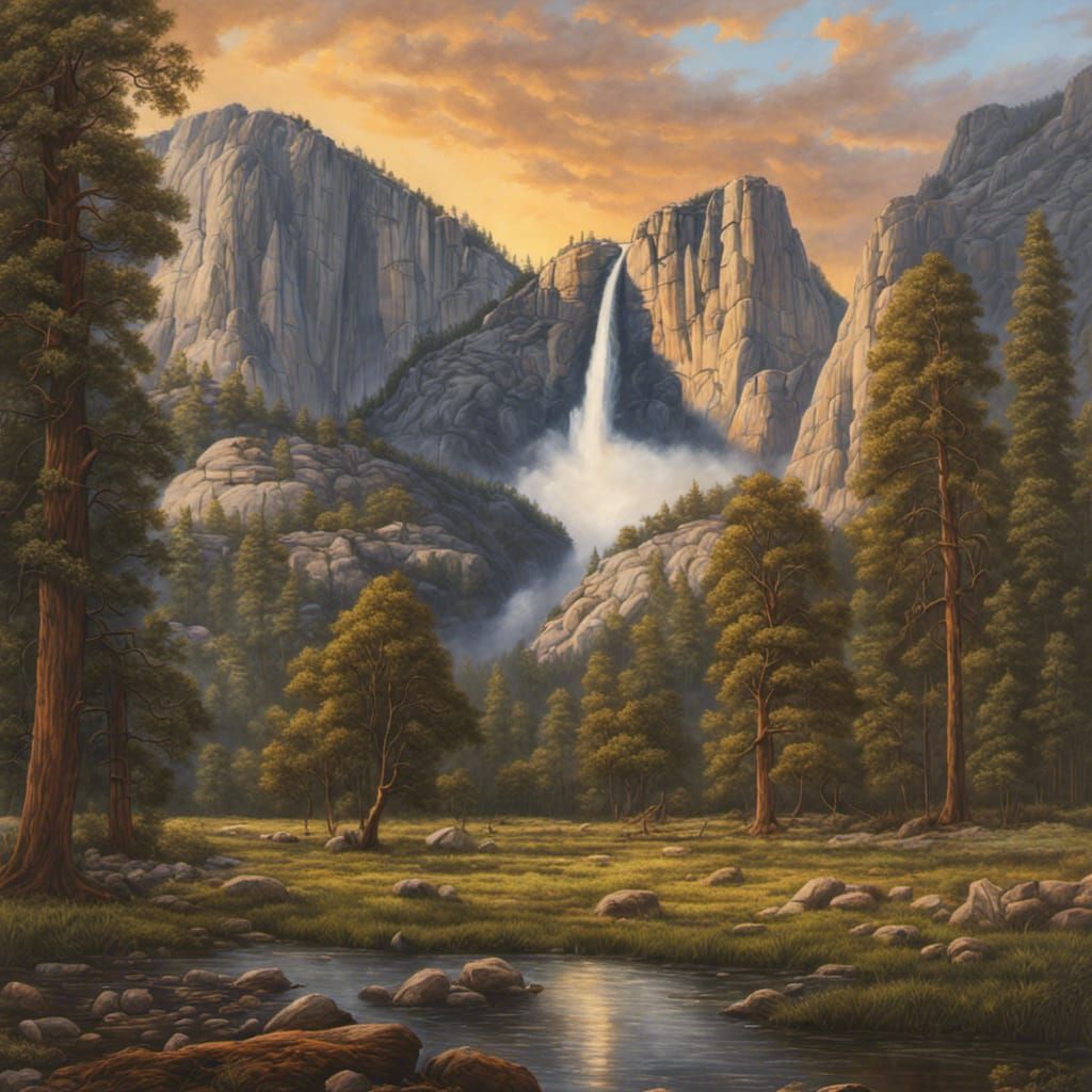 Yosemite falls, California.