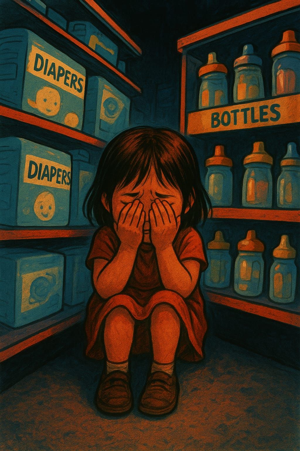 Girl scared and alone