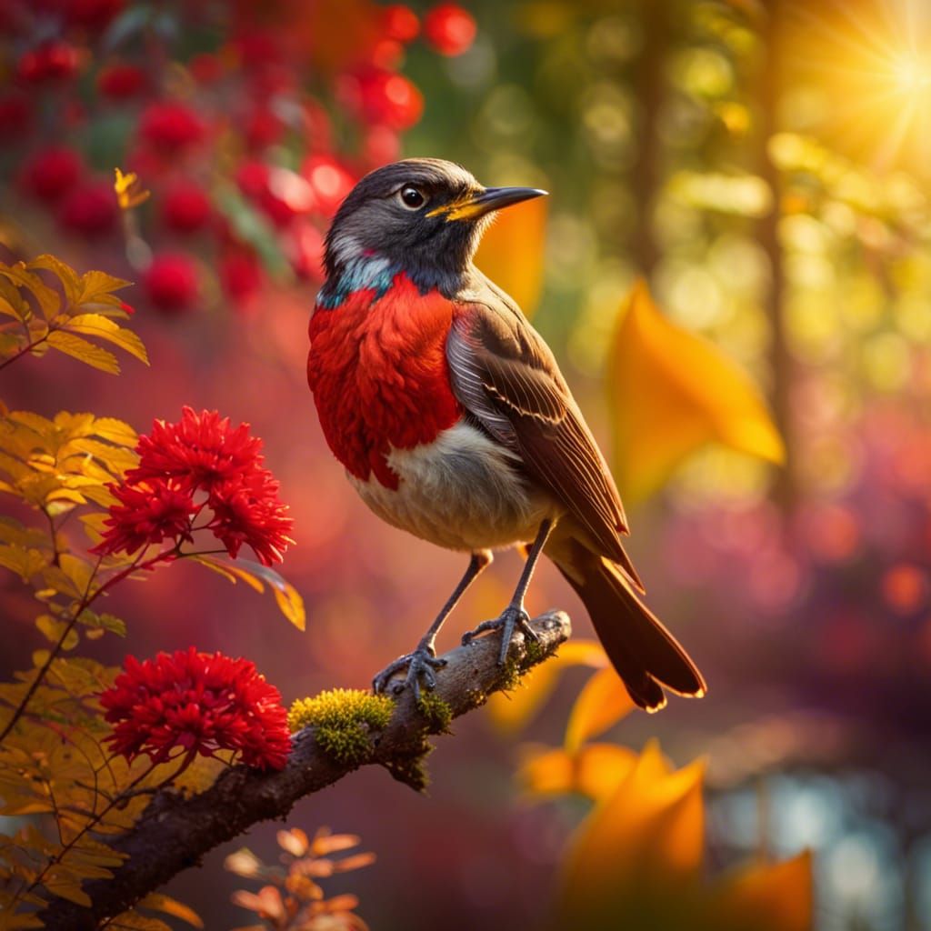 Cottagecore Red Robin   by @The Dream Catcher