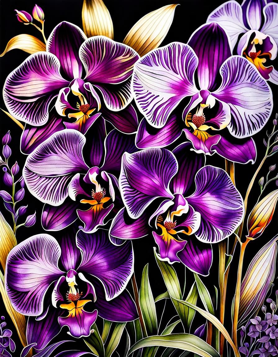 Orchids 1 - AI Generated Artwork - NightCafe Creator