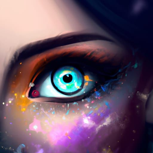 eyes with galaxy eye color
