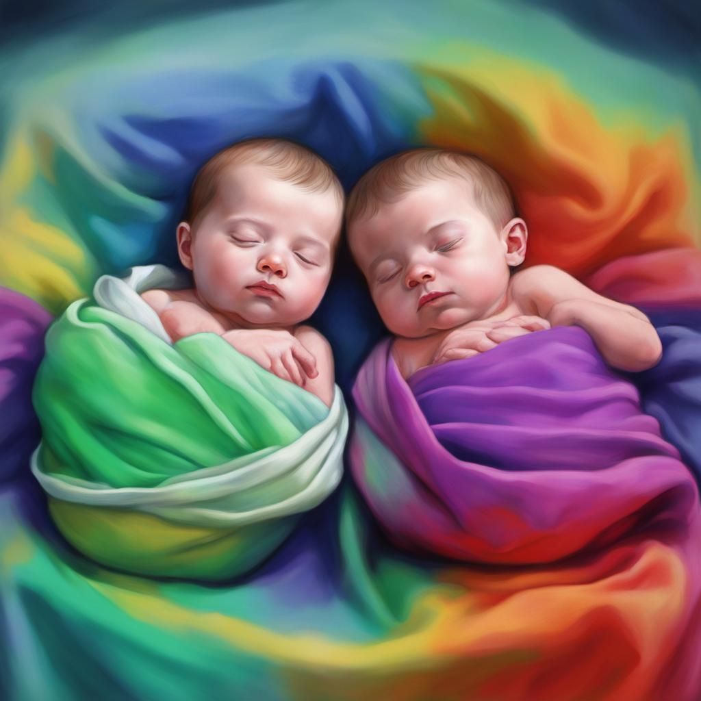 Rainbow Babies - AI Generated Artwork - NightCafe Creator