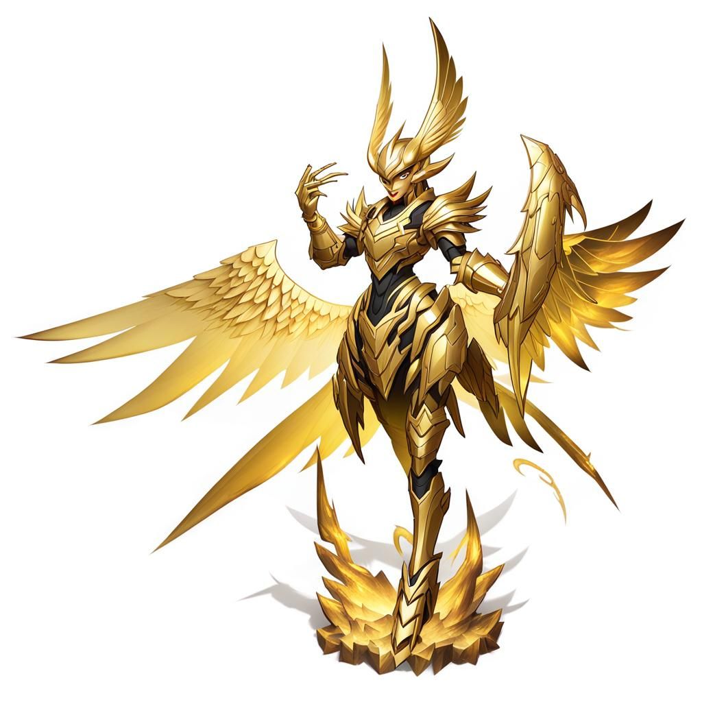 Light hot girl style monster character with wings(character design)(whole body)