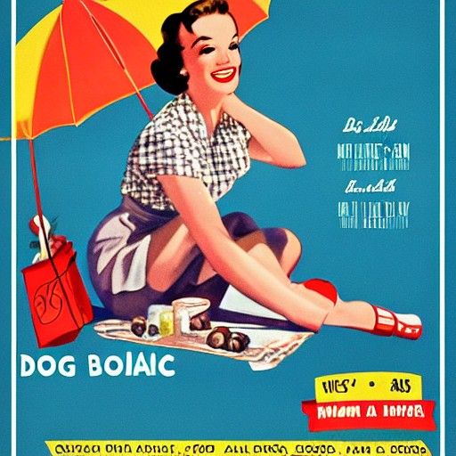 1950's Picnic at Dog Beach movie poster