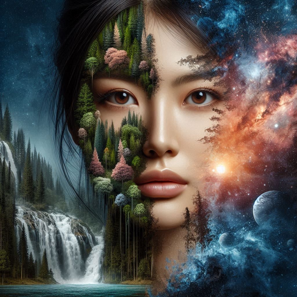 Split portrait nature