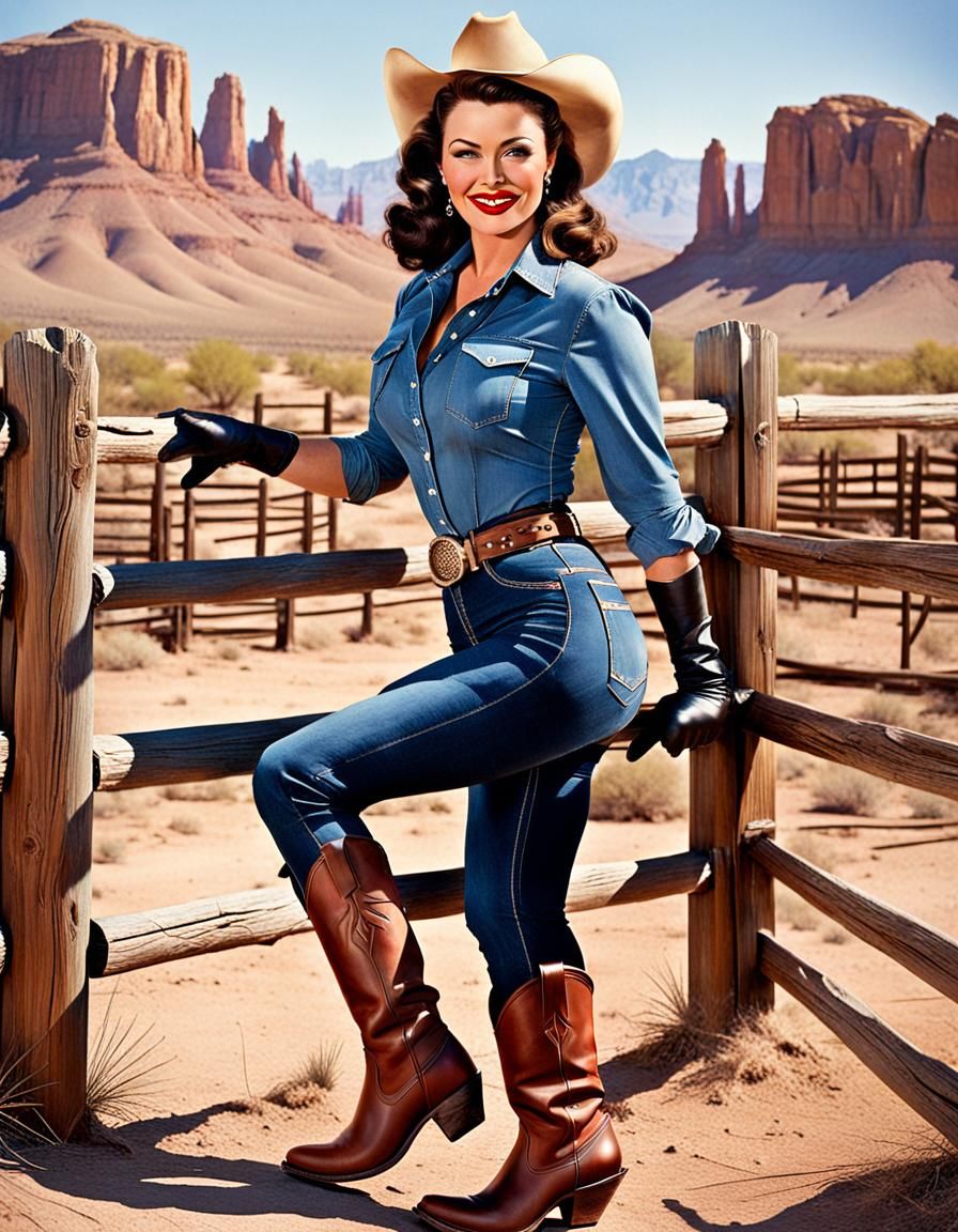 1950s calendar cowgirl