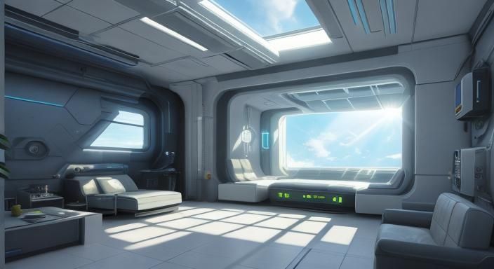 futuristic sunshine rays sci-fi house