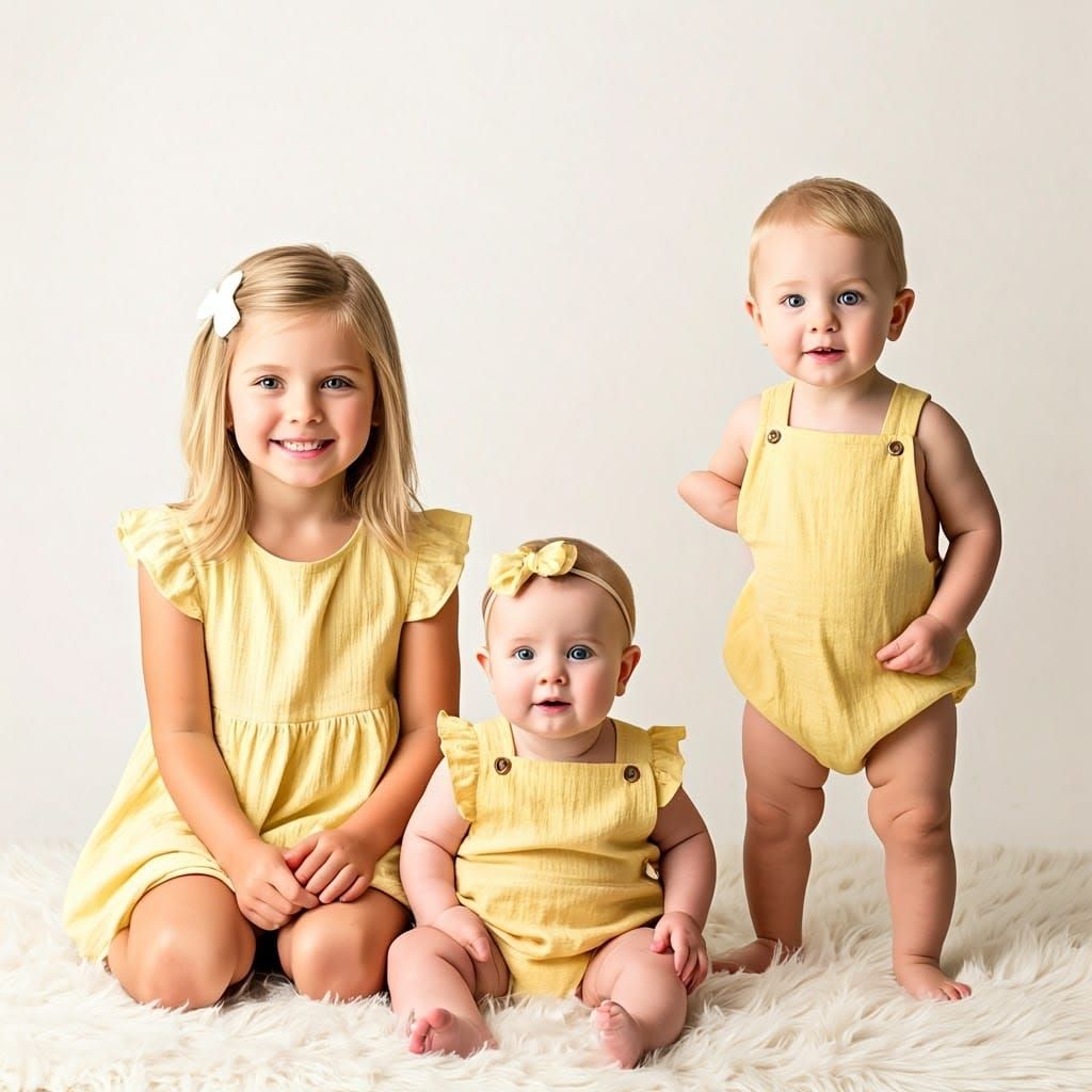 Sisters in Yellow Sundresses, Radiating Joy