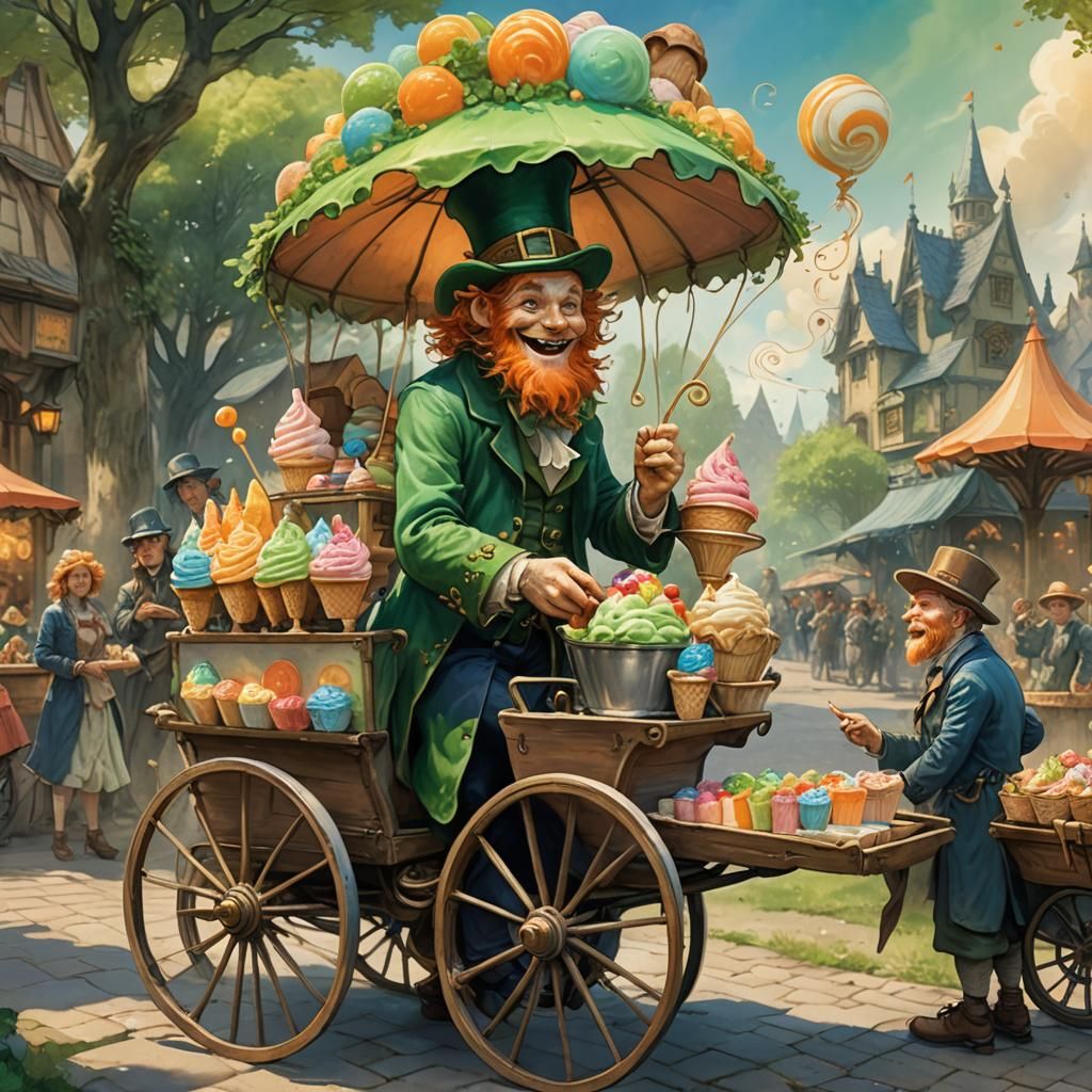 Leprechaun sells icecream