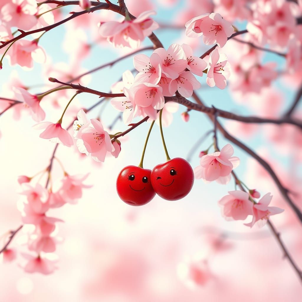A pair of happy cherries  by @Arlene Jones
