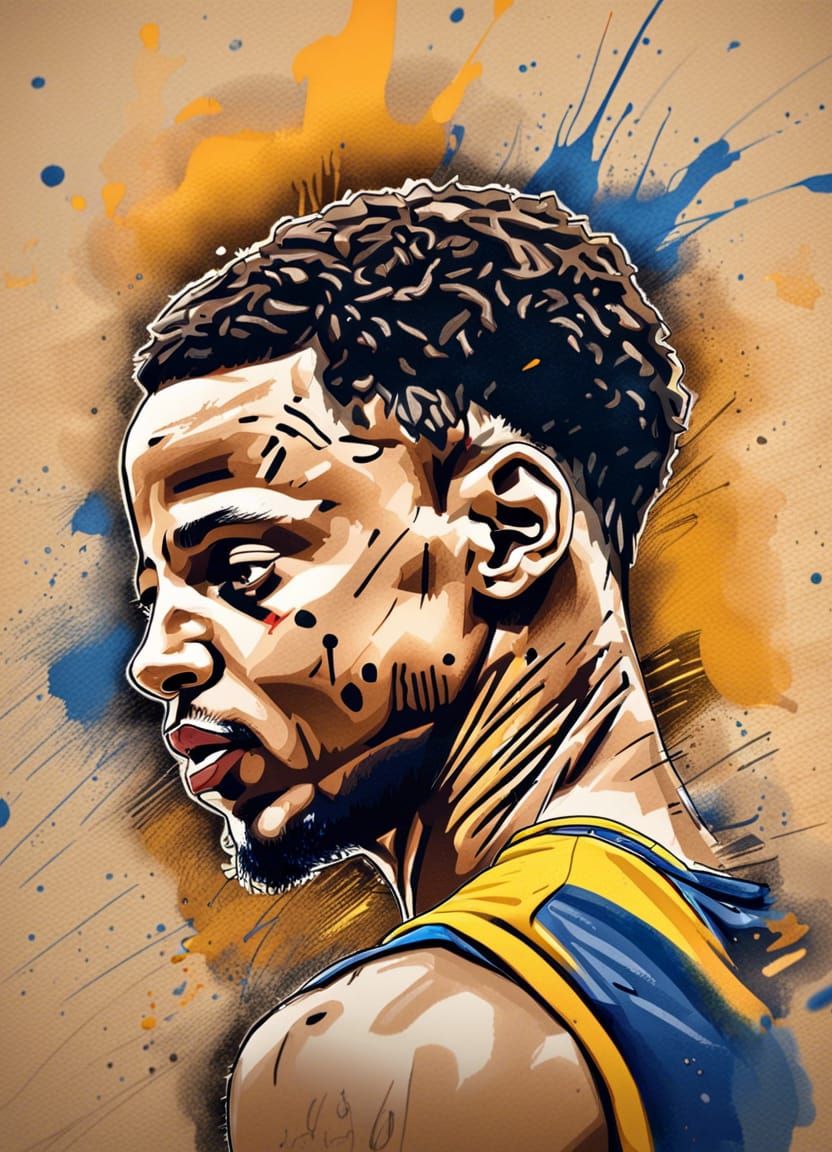 realistic sketch steph curry - AI Generated Artwork - NightCafe