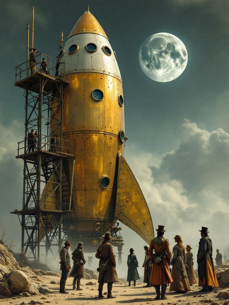 Jules Verne's rocket to the moon  by @John from Youngstown