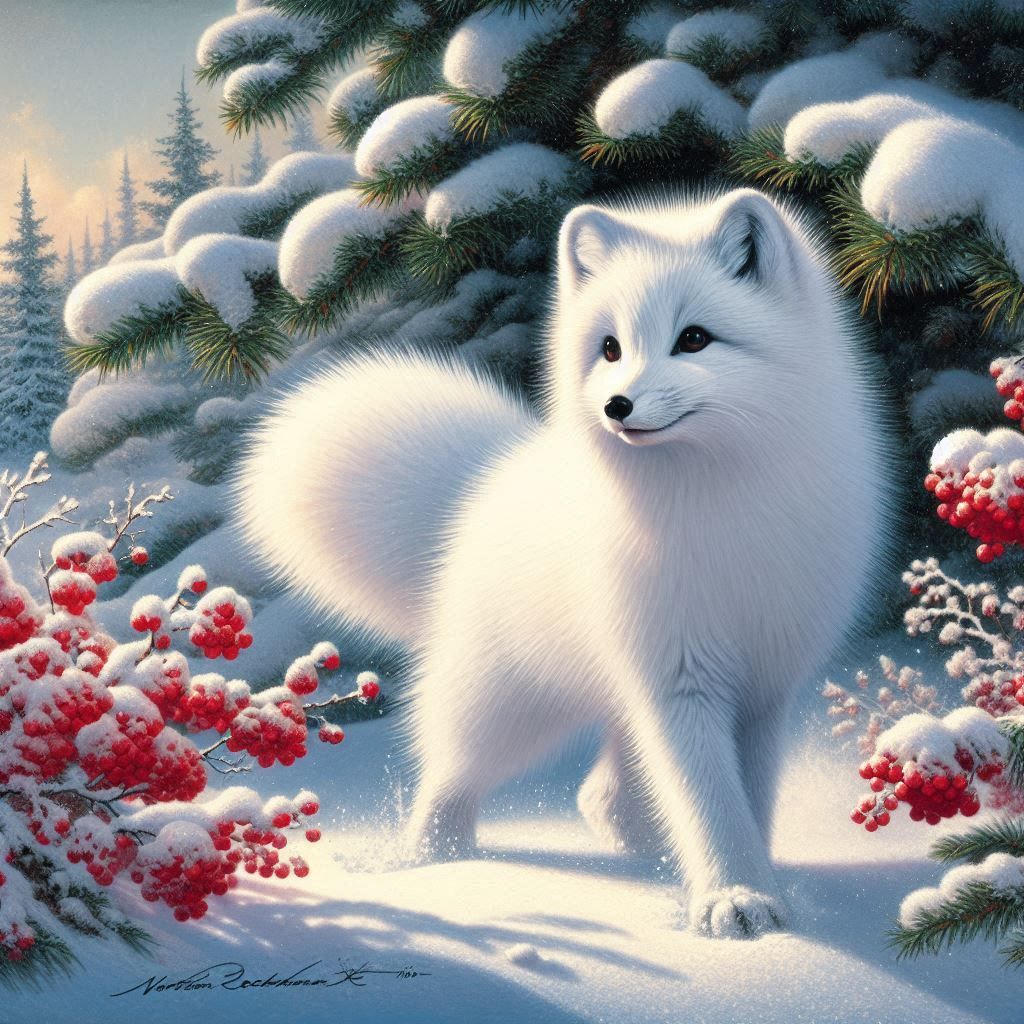 Arctic Fox in the Winter  by @Contemplation
