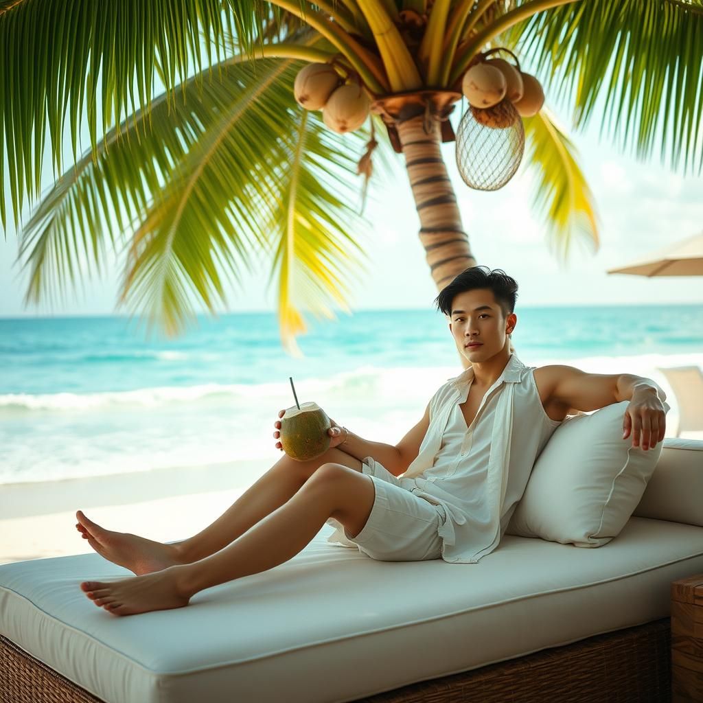 Serene Beach Bar Scene in Dreamy Cinematic Style