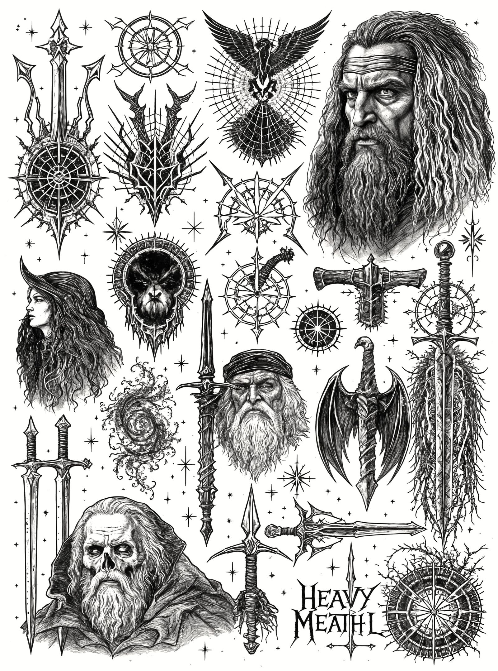 Flash Tattoo Sheets  by @Sullivan-Shaw