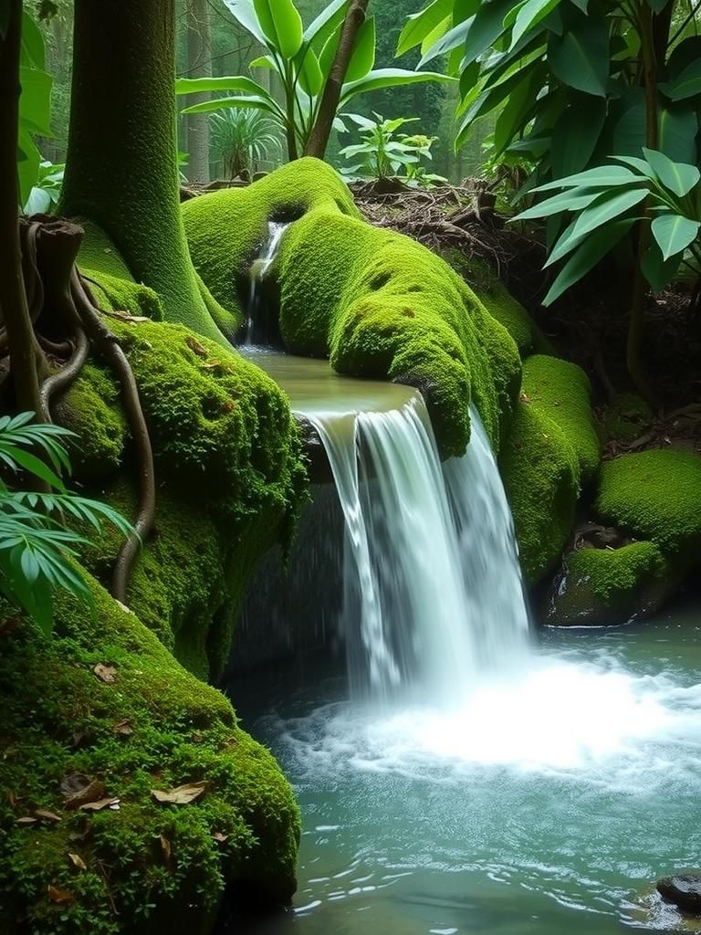 Green is my dream, the sustainable fountain, youthful eternal desirable, a conscious stream that never dries, boundless creation never dying... (Open Prompt)