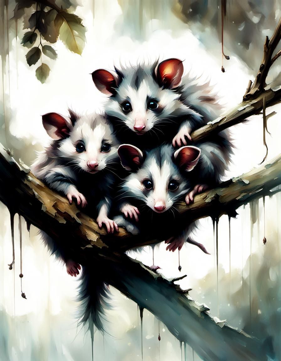 Possum Family - AI Generated Artwork - NightCafe Creator