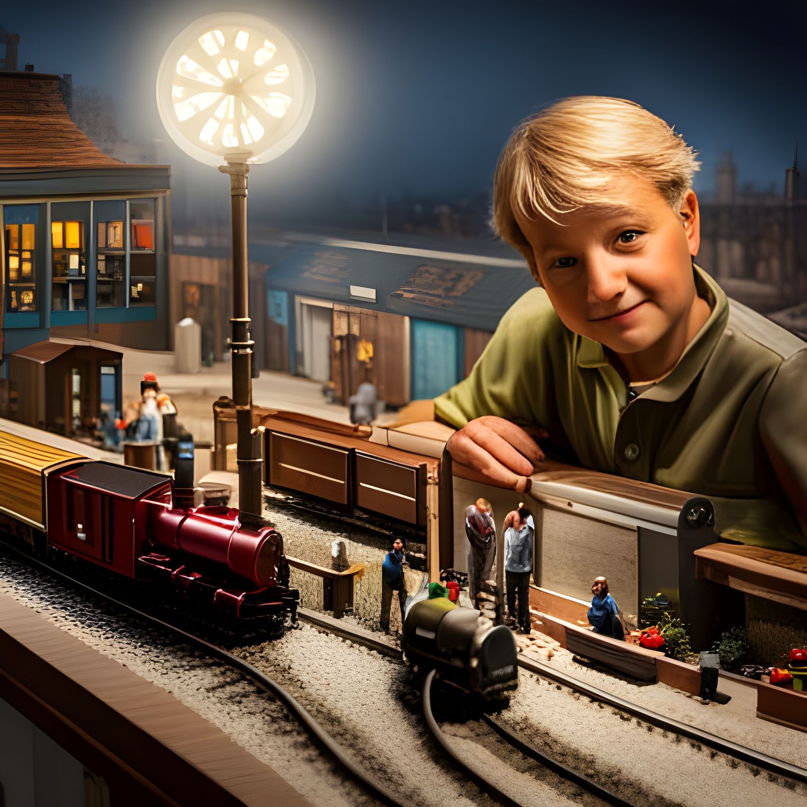 Miniature train set   by @Merilyn