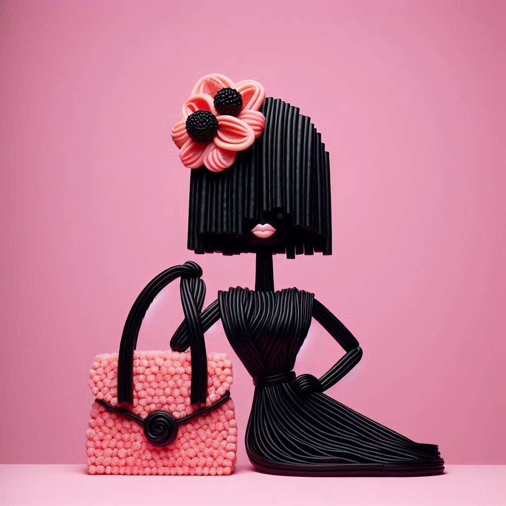 Liquorice and pink candy