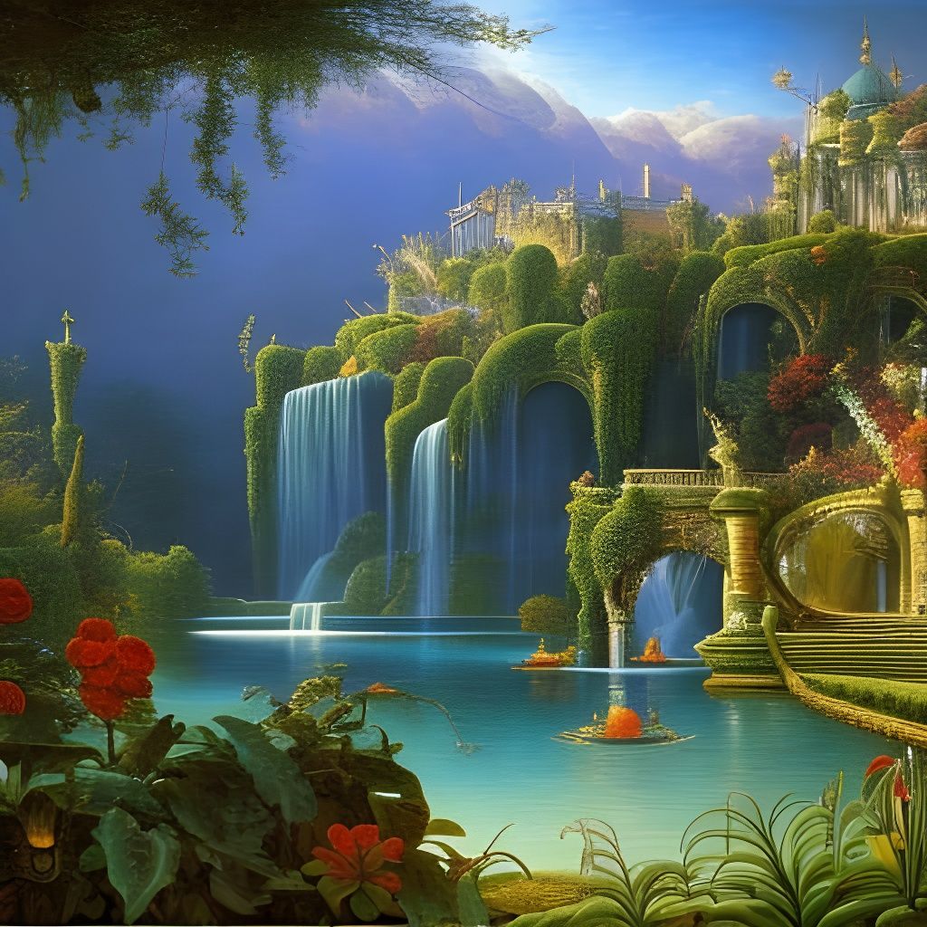 Water Garden - AI Generated Artwork - NightCafe Creator